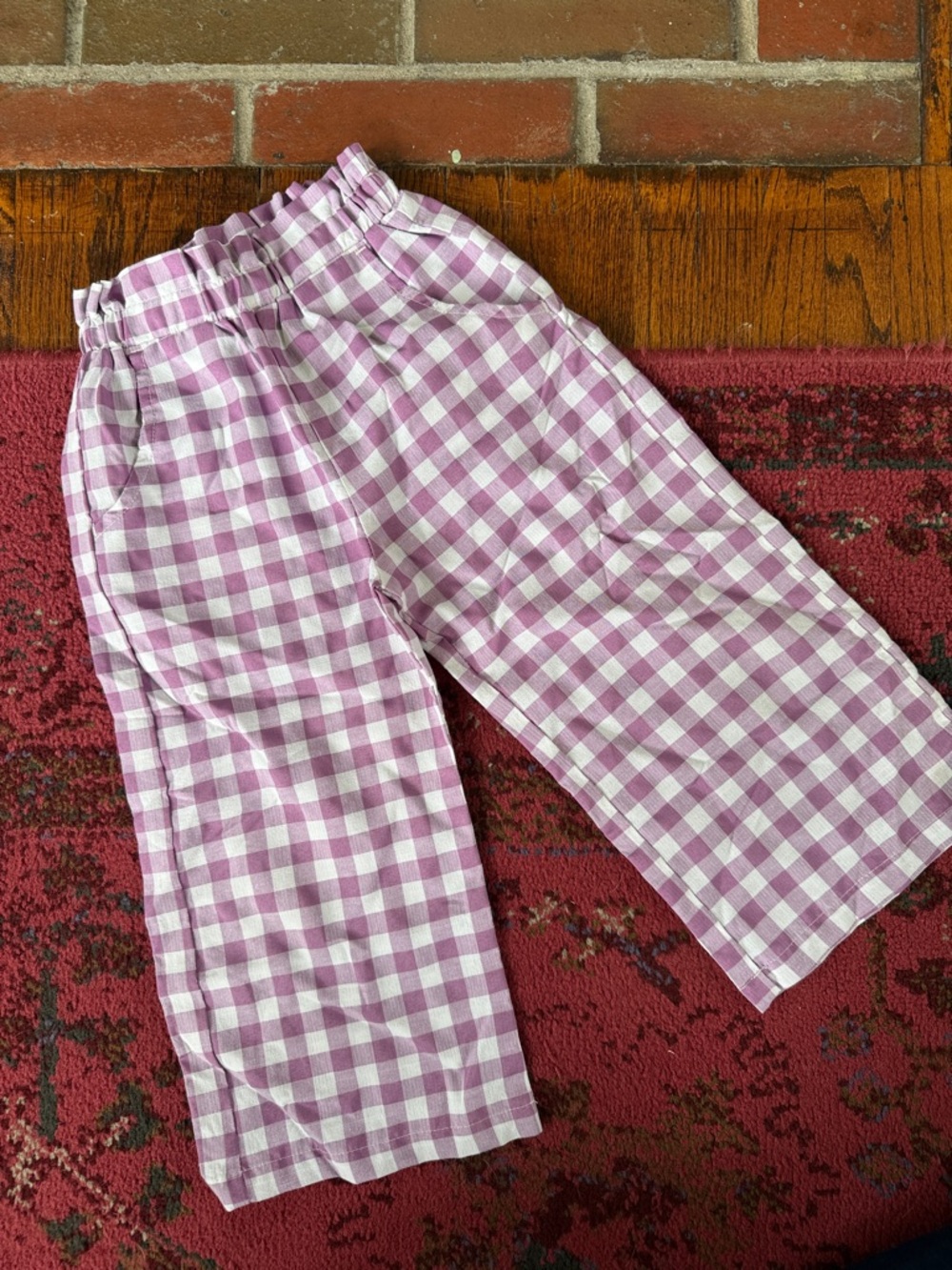 Flapdoodles Gingham Elastic Waist Pants